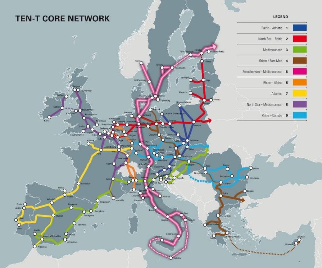 INTEGRAZIONE PORTI - ALTRE INFRASTRUTTURE Sviluppo dell intermodalità Interventi volti a sviluppare una rete transeuropea di trasporto sostenibile, resiliente al clima, intelligente, sicura e