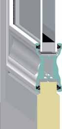 (lato interno) Aluminum glazing frame (the inside) Guarnizione pannello Seal panel Pannello con ribassamento (spessore mm 30,31,35,40) Panel with lowering (thickness mm 30,31,35,40) Sistema di