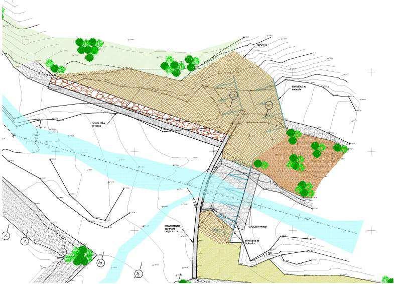 Le sottofondazon della brgla SITO B saranno mmorsate, n destra dr., nel bedrock, che progressvamente s approfondsce verso la sponda snstra. 8.