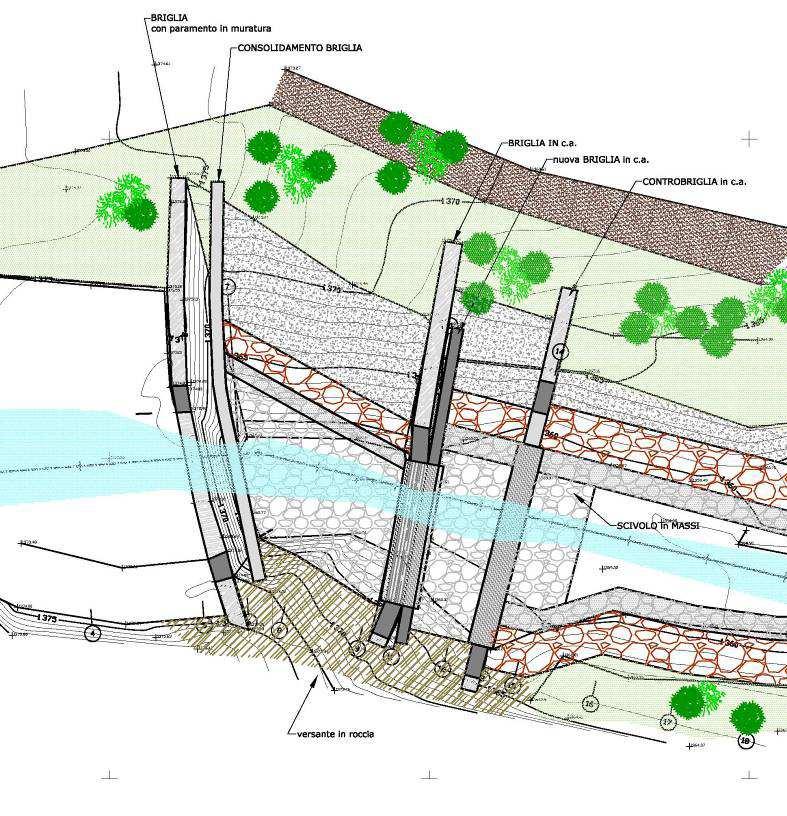 L obettvo dell ntervento è quello d rportare l corso d acqua nella sua sede orgnara, evtando l erosone del versante snstro, a protezone del quale verrà costruta una scoglera n mass avente lunghezza