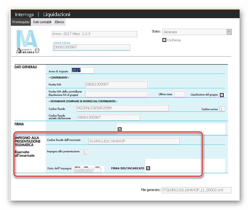 E NECESSARIO INDICARE ANCHE (MANUALMENTE) LA SEZIONE REALTIVA ALL INTERMEDIARIO (SE IL FILE VIENE INVIATO DAL COMMERCIALISTA) INDICANDO: 5.