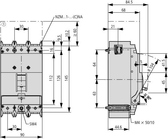 Dimensioni 1 Spazio di spegnimento, distanza di sicurezza minima