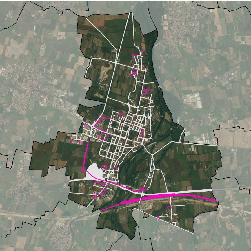 Comune di Abbiategrasso (MI) Comune di Cassano d Adda (MI) Previsioni infrastrutturali Figura 39 Comune di Cassano d Adda: infrastrutture stradali esistenti e di progetto, scala 1:35.000.