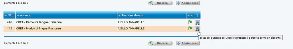 Accederete all area di ricerca dei percorsi personalizzati. Cliccate direttamente su «Ricercare». Bisogna selezionare il percorso «445.