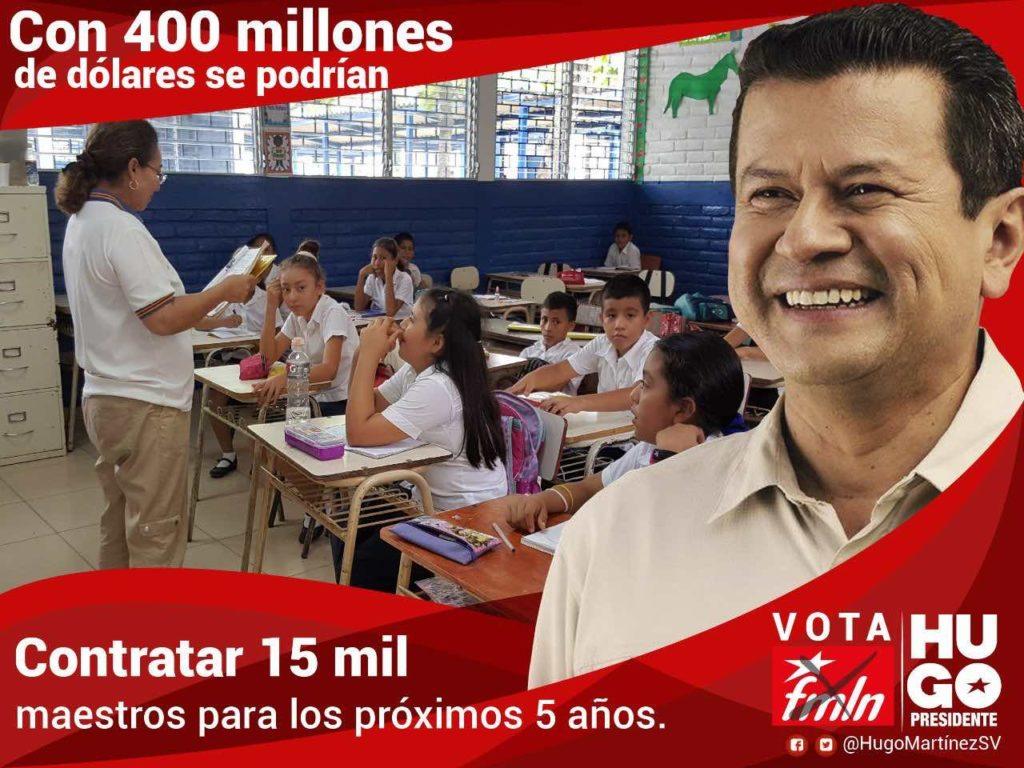 Hugo Martínez, ex ministro degli esteri e attuale candidato Fmln alla presidenza, sembra guadagnare solo il 10,6 per cento delle intenzioni di voto.