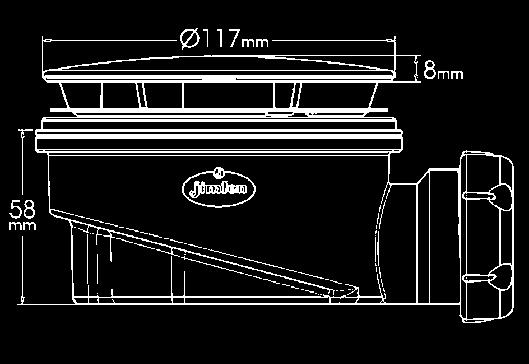 foro Ø 90 mm Adattabilita per piatti doccia con spessore