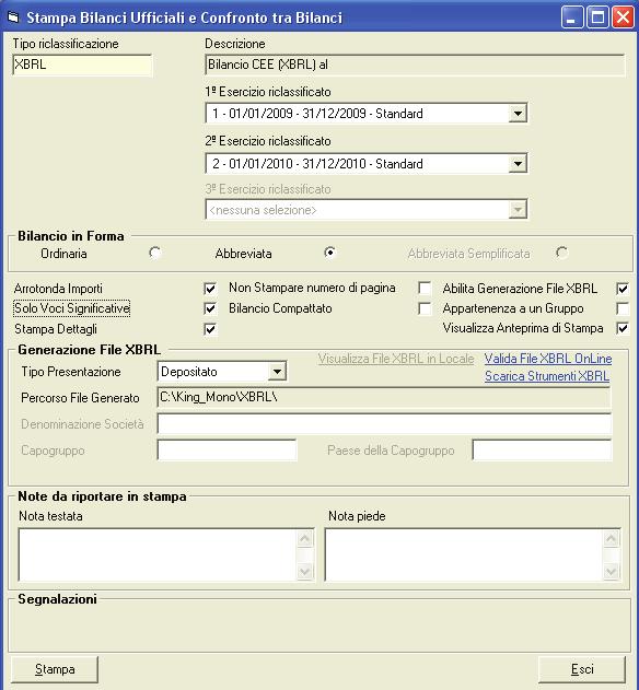 - 96 - Manuale di Aggiornamento 6.1.2.2 Generazione del file di bilancio nel formato XBRL Il procedimento di generazione del bilancio XBRL non ha subito variazioni.