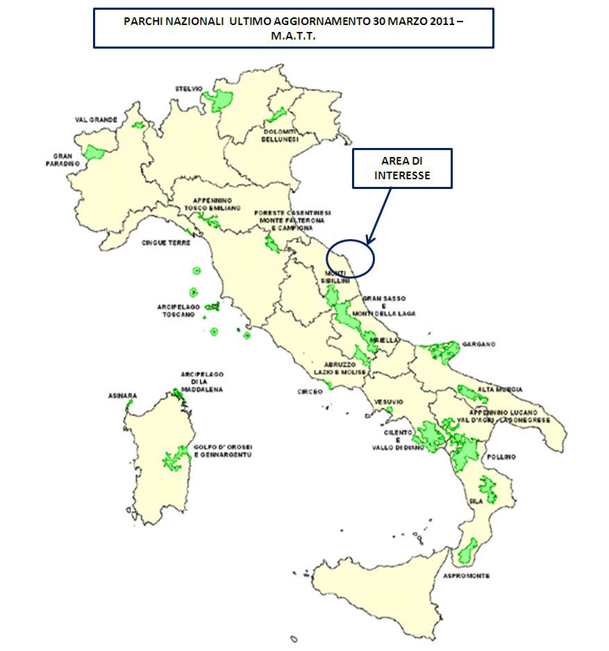 Pag. 8 di 89 Figura 2-1: elenco delle aree marine e terrestri istituite a Parco aggiornato al 30 Marzo 2011 (Fonte: Portale del Ministero dell Ambiente e della Tutela del Territorio e del Mare) Aree