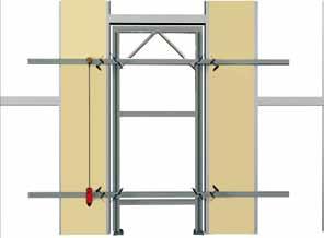 4 Position Posizionare the flared lastra plasterboard in cartongesso plate screwing svasata it to the metal stud avvitandola structure all'apposito fastened