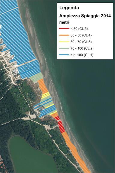 I parametri Morfologici in_risk PARAMETRI MORFOLOGICI Ampiezza spiaggia libera 40% Quota media spiaggia 40% Pendenza spiaggia sommersa 20% La cartografia di riferimento per l elaborazione dei