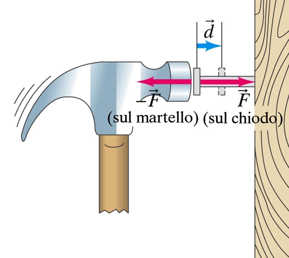 sul martello (3 a legge di Newton).