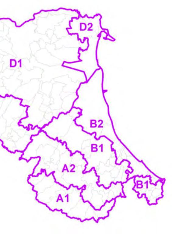 Sottozone di allerta B2: Costa romagnola (RA, FC, RN) Provincia di Forlì-Cesena