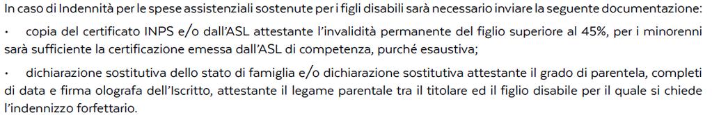 IN CASO DI RICHIESTA DI INDENNITA PER LE SPESE SANITARIE ED ASSISTENZIALI SOSTENUTE PER GENITORE RICOVERATO IN RESIDENZA SANITARIA ASSISTENZIALE (RSA) O IN CASO DI RICHIESTA DI INDENNITA PER LE SPESE