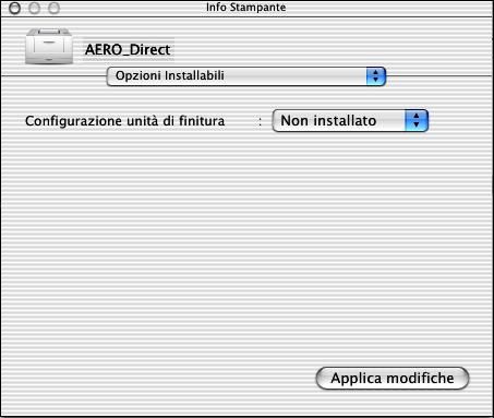 2-11 Configurazione di Fiery EXP5000 come stampante PostScript PER CONFIGURARE LE OPZIONI INSTALLABILI 1. Fare doppio clic su Centro Stampa in Utility sotto Vai/Applicazioni. 2.