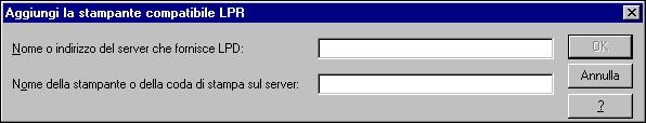 1-22 Installazione del software utente su un computer Windows PER CONFIGURARE LA STAMPA TCP/IP E LPR PER WINDOWS NT 4.0 1.