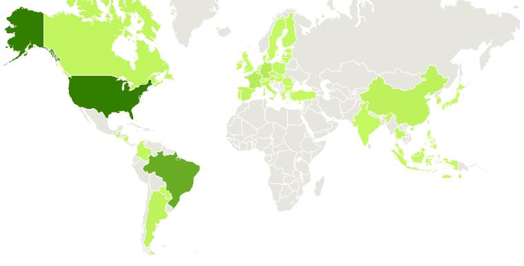 litri (4/5 etanolo) Distribuzione geografica delle