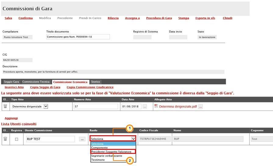 Il Sistema compilerà in automatico tutti i campi della riga aggiunta con le relative informazioni.