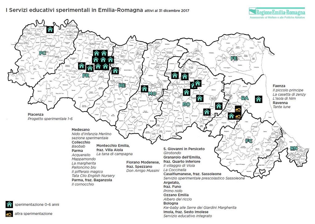 Nucleo regionale di valutazione dei servizi sperimentali Composizione : 1 dirigente Area educativa rappresentante per ogni Comune capoluogo + comune non capoluogo con il maggior numero di abitanti