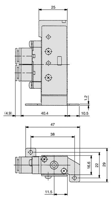 SYA000/5000/7000 Serie SYA5000: attacchi su corpo Monostabile a 2 SYA5120- ø1.