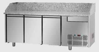 portes et plan en granit - Edelstahl Pizzakühltisch GN 1/1 mit 3 Türen und Granitarbeitsplatte 3 porte 3 porte 2040x750x1030/1100 2090x800x1200 kg 110 l 460 C + 0 / +10 2040x750x1030/1100