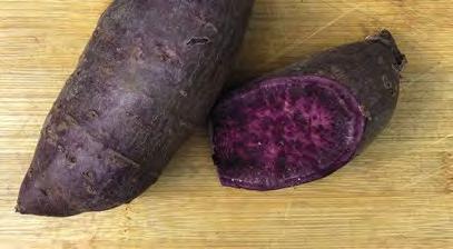 Ecco la nostra patata a buccia e polpa viola. Facile da coltivare e molto produttiva.
