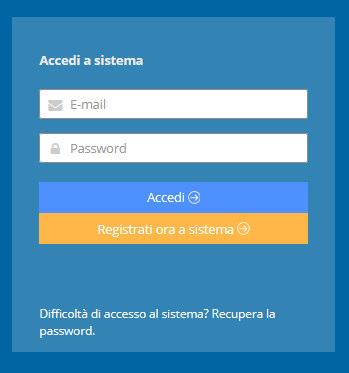 Nella schermata di recupero password è necessario inserire l indirizzo di