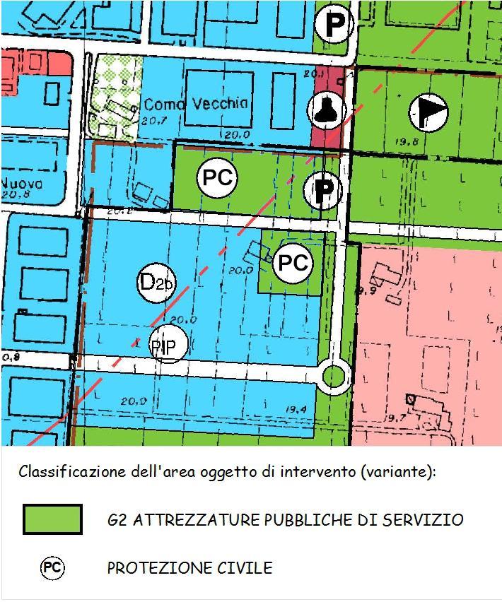 2 "Attrezzature pubbliche di servizio", con una nuova simbologia "Protezione civile". : - D.