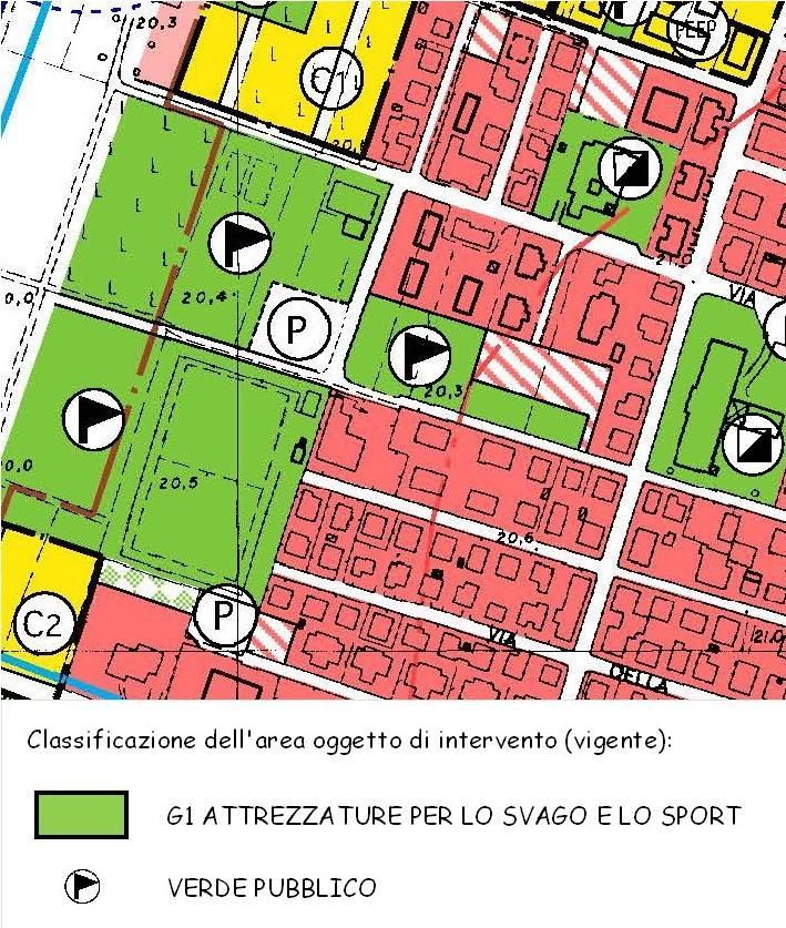 riclassificandola come G.2 "Attrezzature pubbliche di servizio". : - G.