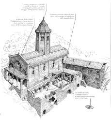 abbaziale di San Fruttuoso nel IX secolo con la