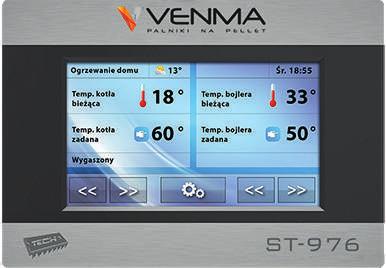 SISTEMA DI COMANDO SISTEMA DI COMANDO VENMA ST-976 USO Schermo moderno, a colori, tattile MENU pratico e funzionale Monitoraggio della quantità del combustibile nel caricatore SPECIFICAZIONE