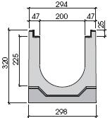 La gaa di canali di drenaggio STG è realizzata in calcestruzzo ad elevata resistenza alla compressione, (classe minima C35/45 - fck = 35 N/2 ed Rck= 45 N/2), ai cicli di gelo/disgelo in presenza di