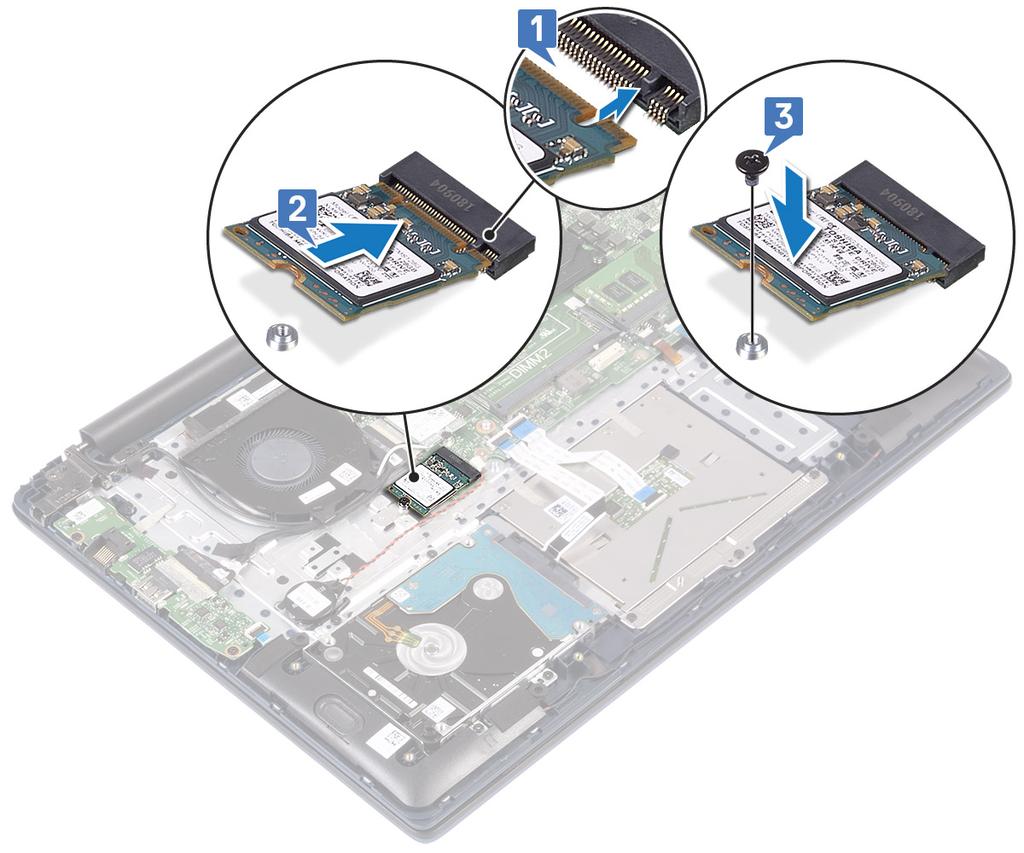 3 Installare: a b Batteria Coperchio della base 4 Seguire le procedure descritte in Dopo aver effettuato gli interventi sui componenti interni del computer.