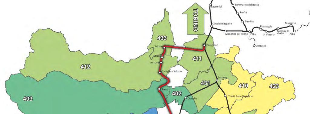 Cuneo Mappa della mobilità motorizzata in origine e destinazione (sono indicate le relazioni con più di 500 spostamenti/giorno) La mobilità motorizzata