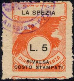 5 verde Rivalsa costo stampati 1930/<