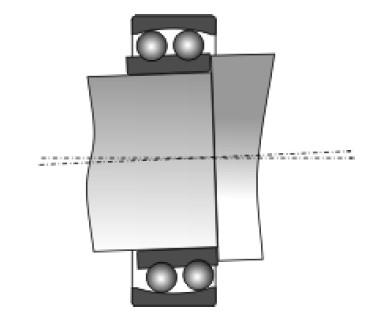 L anello interno è costituito da due piste, ed è analogo a quello dei cuscinetti rigidi.