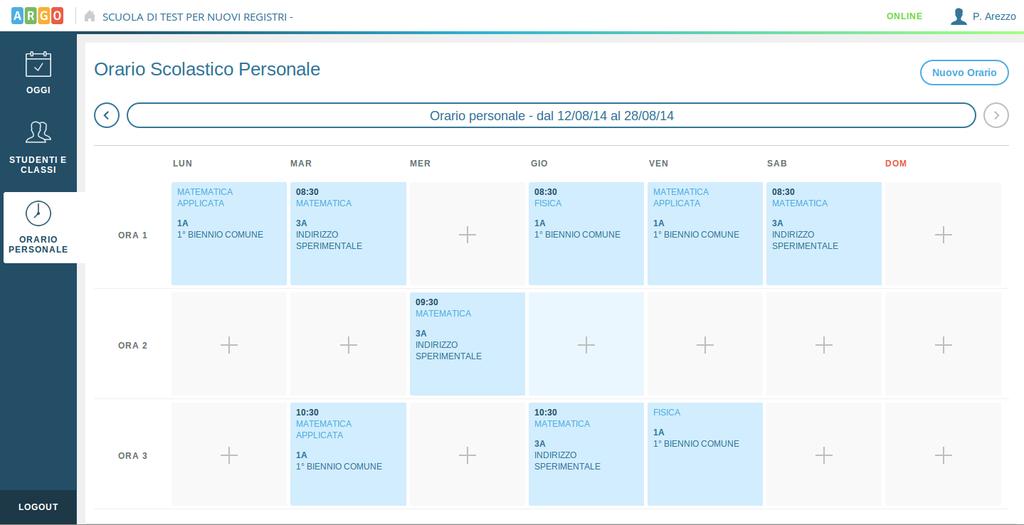 visualizzarlo e modificarlo tramite pulsante Controlla orario. In caso contrario il pulsante sarà assente.