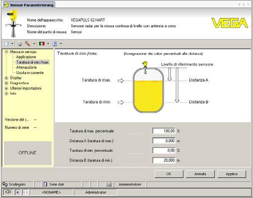 7 Messa in servizio con PACTware Figura 34: Esempio di una maschera DTM Versione standard/versione completa Tutti i DTM degli apparecchi sono disponibili in versione standard e in versione integrale