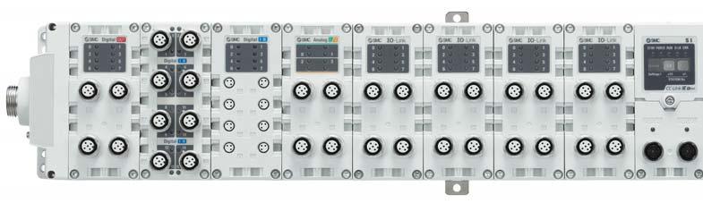 Master IO-Link Serie EX600-X60 Collegabile solo con unità SI compatibile con CC-Link IE Field Fino a 4 attacchi di comunicazione Fino a 9 moduli master IO-link per interfaccia seriale Possibile