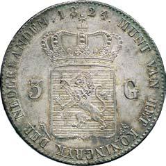 RE GULDEN 1824 KM. 49 AG GR.