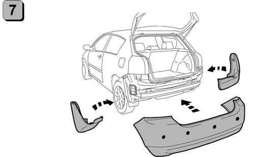Posizionamento dei cablaggi e collegamento dei sensori Utilizzare un passacavo originale per portare i cablaggi dei sensori all esterno dell auto.