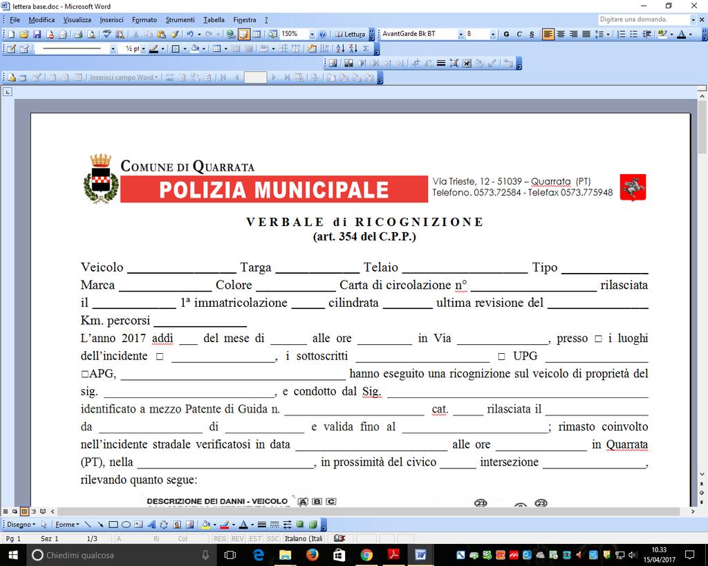 All. 2) FORNITURA DEI CAPI DI VESTIARIO DELLE DIVISE ESTIVE ED INVERNALI, COMPRESE LE CALZATURE, SPETTANTI AGLI AGENTI DI POLIZIA MUNICIPALE ED AL