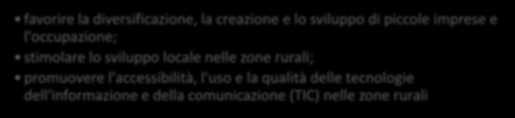 di gas a effetto serra e di ammoniaca prodotte dall'agricoltura; promuovere la conservazione e il sequestro del carbonio nel settore agricolo e forestale; favorire la diversificazione, la creazione