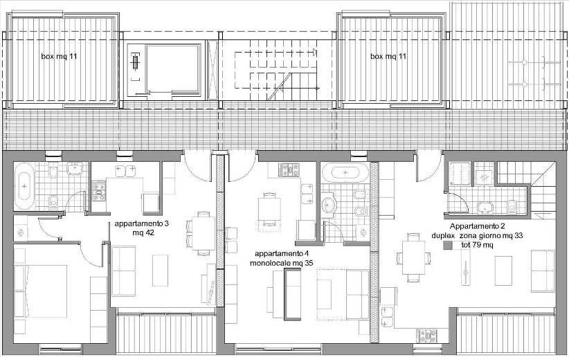 Appartamento 4 42 m 2 Box 11 m