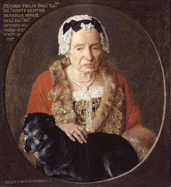 Ritratto di Zenobia Benaglio Marenzi con cane Bonomino Paolo Maria Link risorsa: http://www.lombardiabeniculturali.