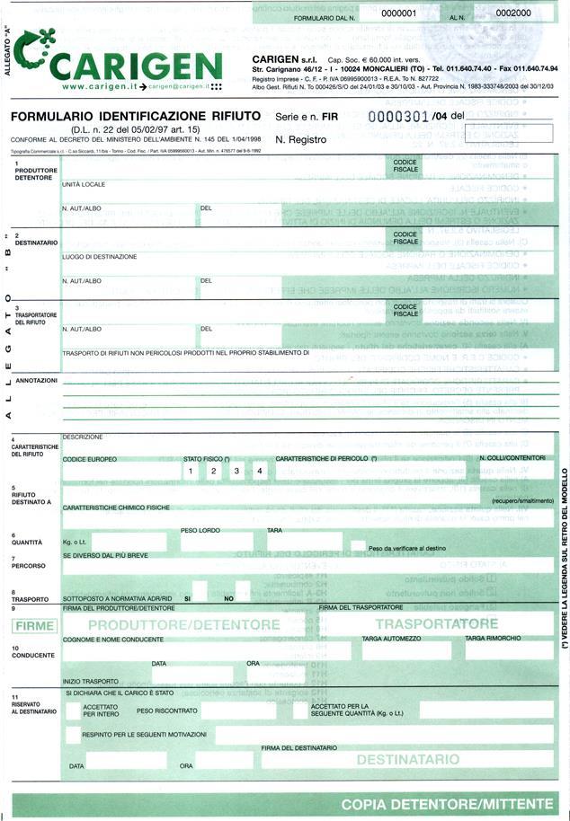 scarico Formulario Documento