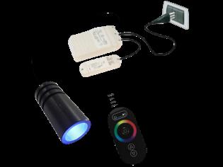KSA 2M-1 100 RGB-3 RF Gli illuminatori LED RGB di Cobb Fibre Ottiche permettono di controllare il colore della luce emessa e la velocità di rotazione colori, creando effetti scenografici tramite un