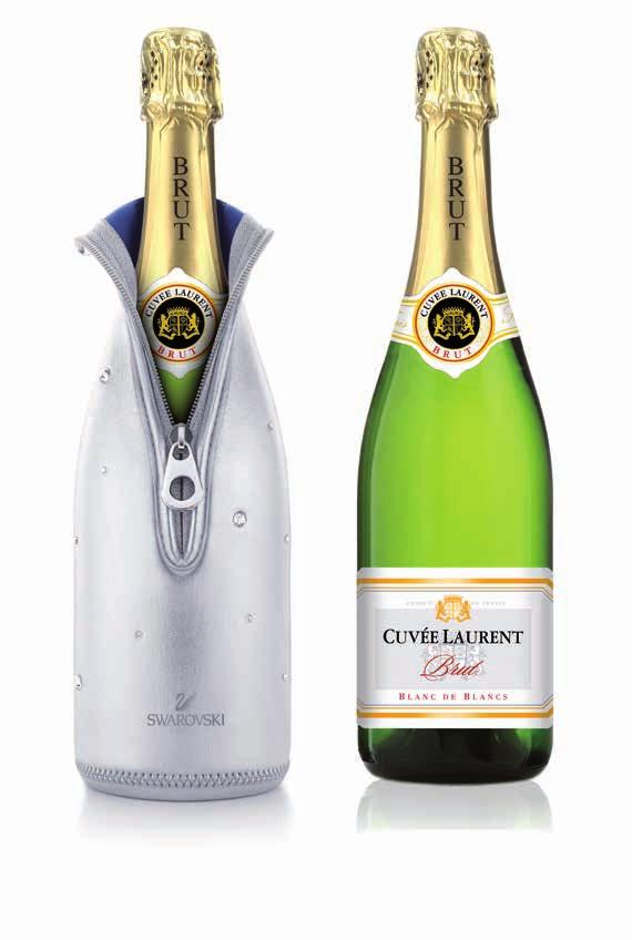 Porta Champagne Celebrate i Vostri momenti frizzanti con questo porta champagne in neoprene bicolore: argento fuori e blu all interno, elegantemente ornato con cristalli Swarovski.