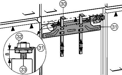 u Avvitare la squadretta di fissaggio Fig. 19 (50) inferiore al fianco del mobile con viti per truciolare Fig. 19 (29) ø 4x19. u Staccare l estremità sporgente della copertura Fig. 19 (53).