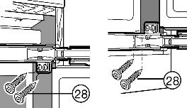 14 (22): il coprifuga Fig. 14 (22) deve terminare 3 mm sopra il bordo superiore della squadra di fissaggio inferiore Fig. 8 (50). Fig. 14 Inserimento e allineamento dell apparecchio: u Spingere l'apparecchio, finché le coperture Fig.