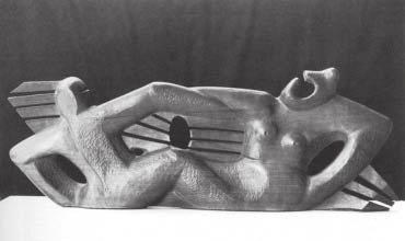 1947 SCULTURA Senza titolo (due figure) s 69 Legno di ciliegio intagliato a tutto tondo 31x87 Coll. I Marchigiani Museo Mobile S.Severino M. Coll. I Marchigiani Museo Mobile S.Severino M. Mostra antologica Pollenza sett.